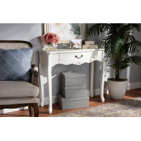 Baxton Studio ETASW-09-White-Console Gabrielle Traditional French Country Provincial White-Finished 1-Drawer Wood Console Table